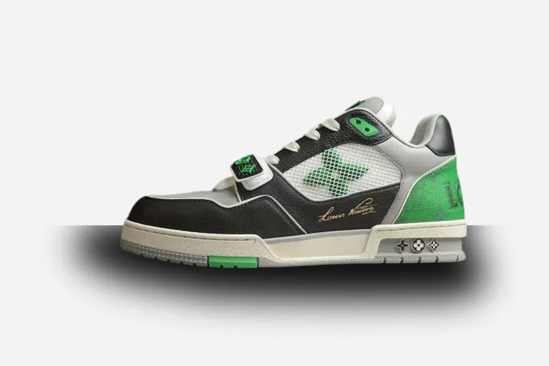 Louis Vuitton Trainer Low 'White Black Green White Mesh'