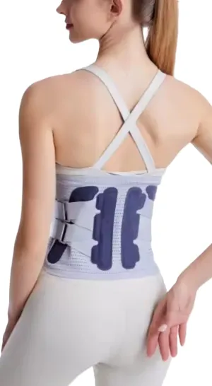 Lower Back Support Brace waist trainer, Breathable Back Compression Belt for Men Women Adjustable Lumbar Support Belt for Bonus 3 additional pads (Large 36-42 AT THE BELLY)