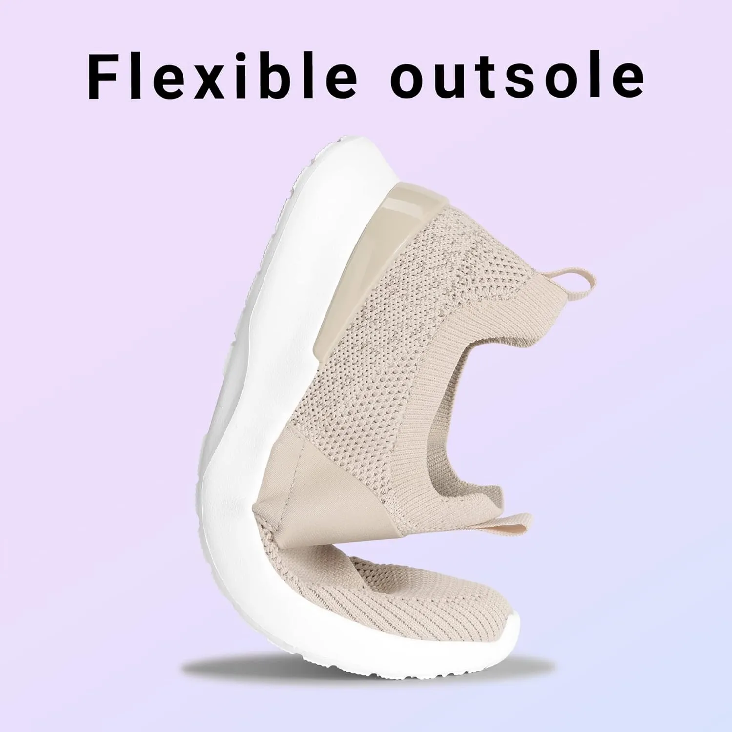 LUCKY STEP Women 's Mesh Slip on Walking Shoes Elastic Sock Comfortable Breathable Lightweight Fashion Sneaker