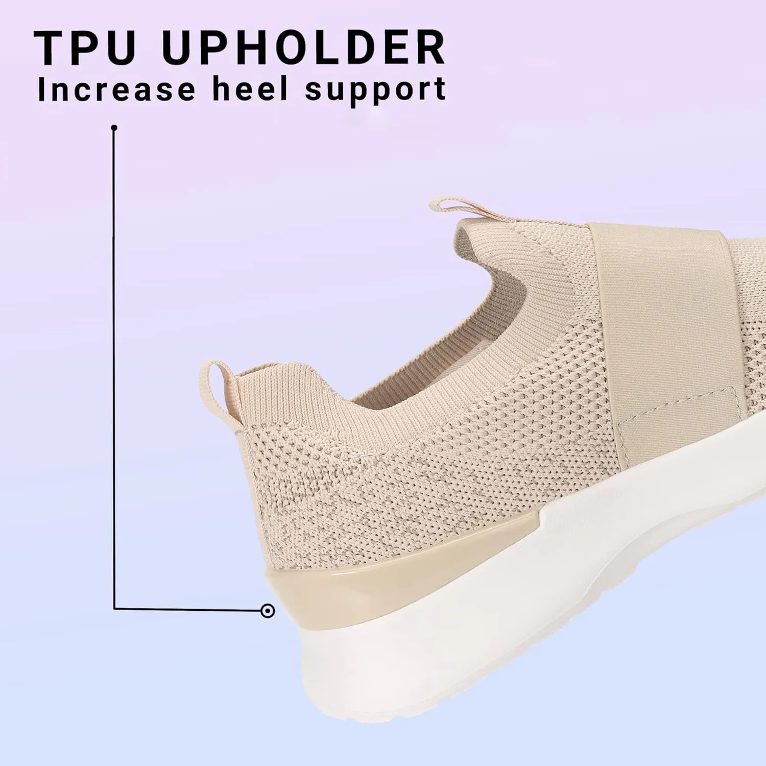 LUCKY STEP Women 's Mesh Slip on Walking Shoes Elastic Sock Comfortable Breathable Lightweight Fashion Sneaker