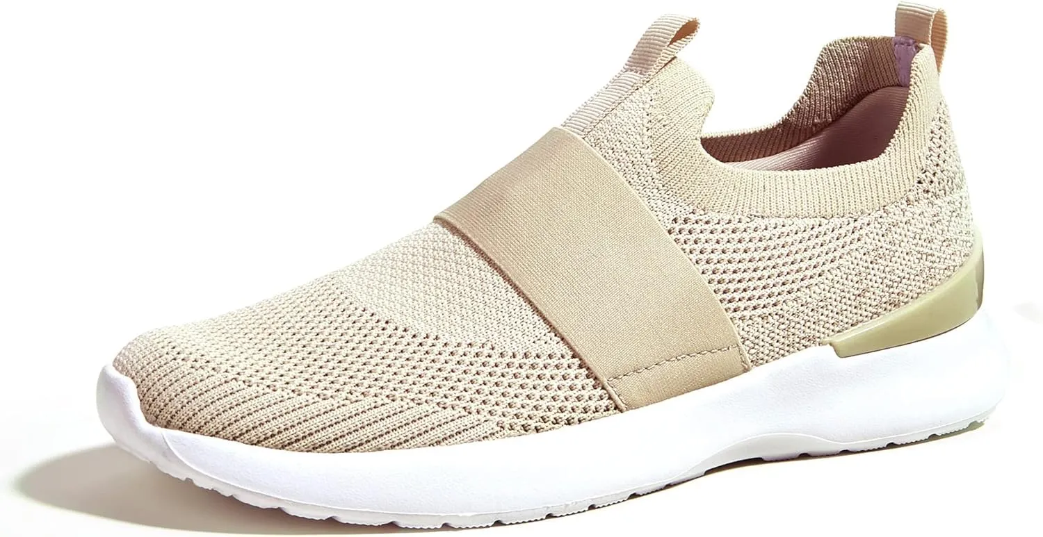 LUCKY STEP Women 's Mesh Slip on Walking Shoes Elastic Sock Comfortable Breathable Lightweight Fashion Sneaker