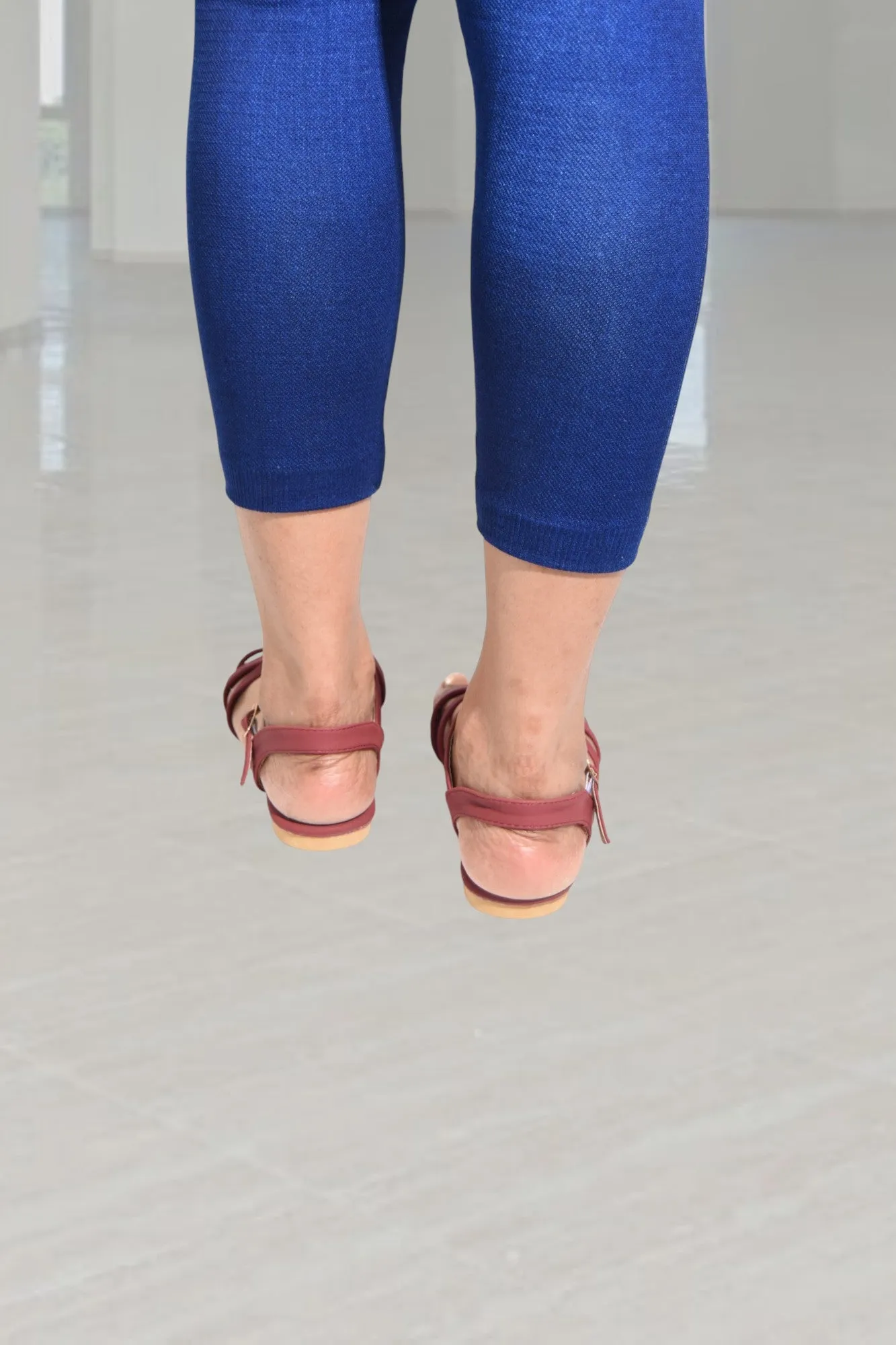 Maroon Buckle Sandal