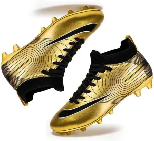 MEBAMY Men's Football Cleats High-Tops Comfortable - Gold-Plated Sole Spikes Soccer Boots for Turf AG