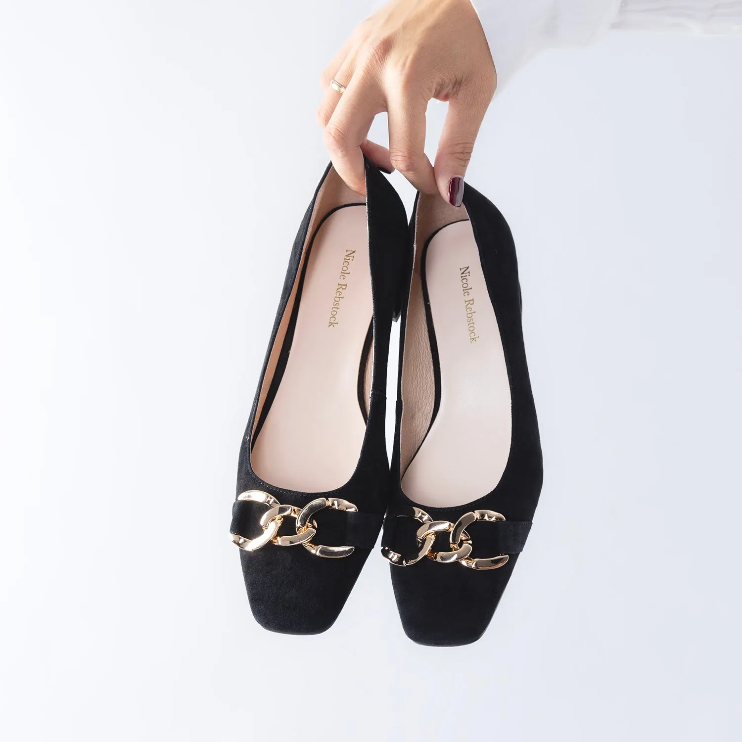 Meghan Ballet Heel | Black suede