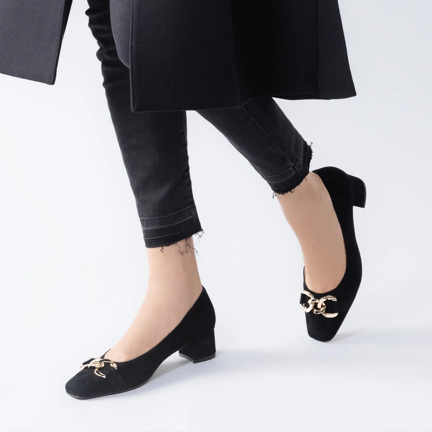 Meghan Ballet Heel | Black suede