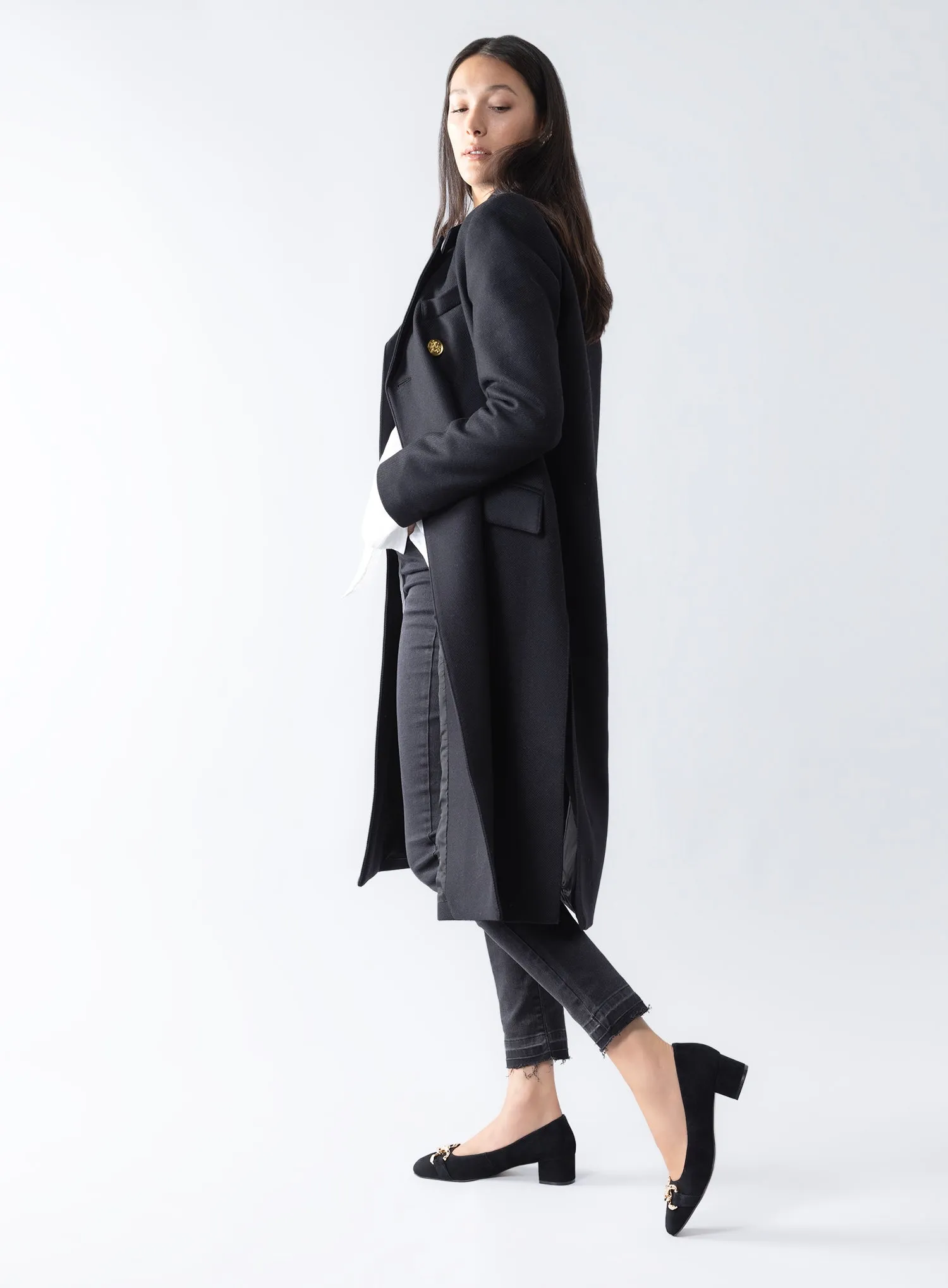 Meghan Ballet Heel | Black suede