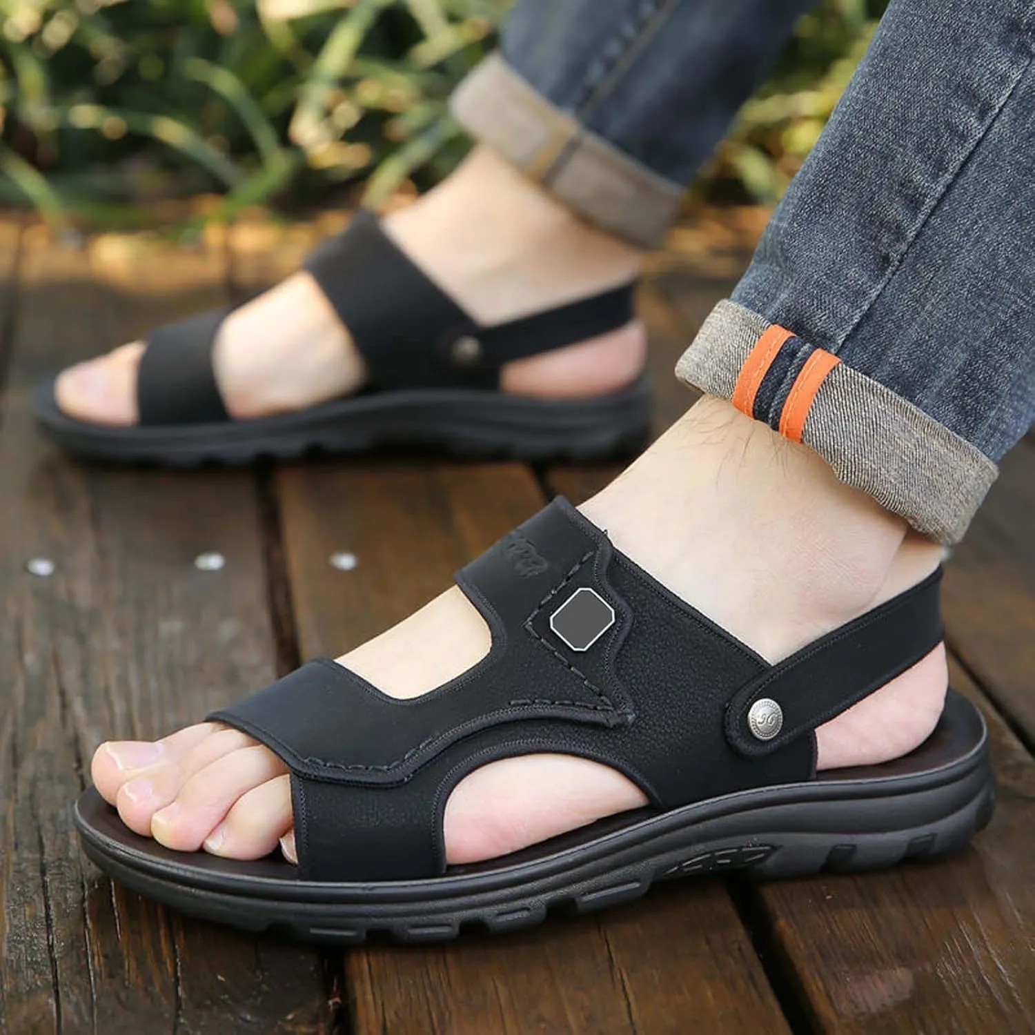 Men's Comfortable Lightweight Open Toe Sandals for Summer Beach Walking Outdoor Casual Athletic Hiking Water Shoes