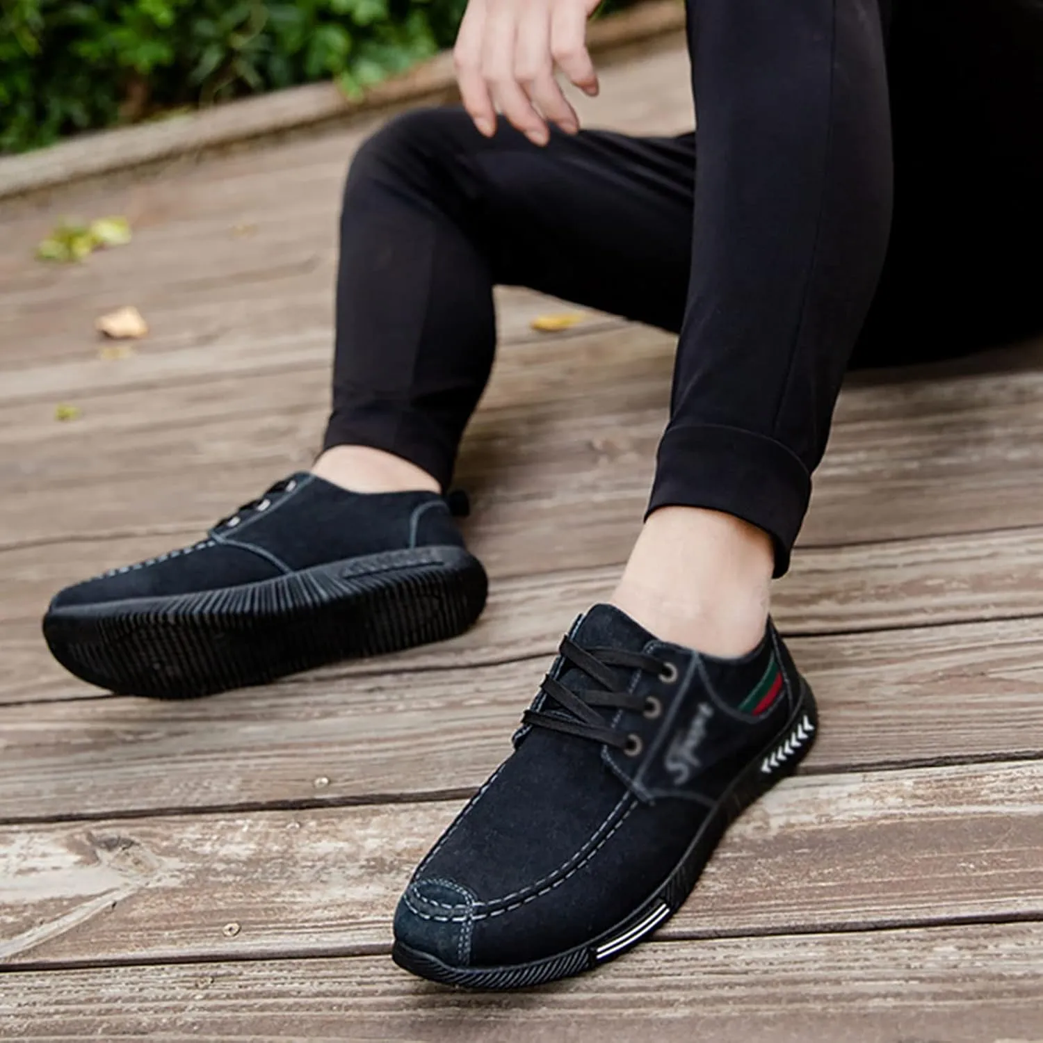 Mens Kung Fu Tai Chi Shoes, Comfortable Slip-On Chinese Old Beijing Cloth Retro Sports Canvas Shoes, Non Slip Rubber Sole, for Tai Chi, Martial Arts Kung Fu, Home, Leisure, Rock, Fashion