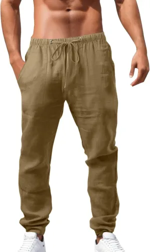 Men's Lightweight Jogging Pant Cargo Chino Work Joggers Baggy Sports Casual Sweatpants Stretch Long Pants