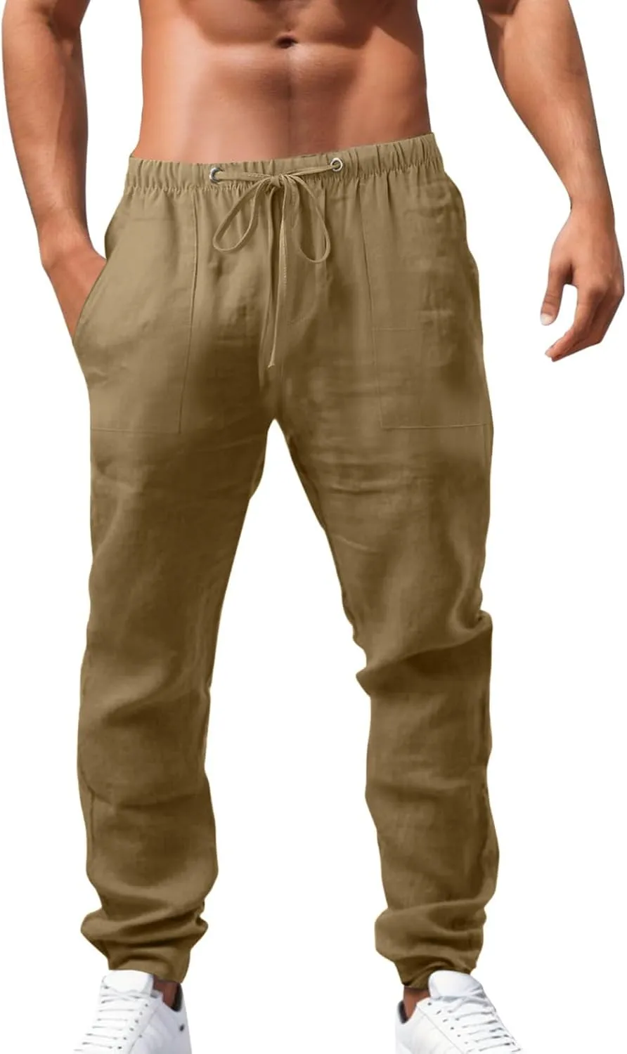 Men's Lightweight Jogging Pant Cargo Chino Work Joggers Baggy Sports Casual Sweatpants Stretch Long Pants