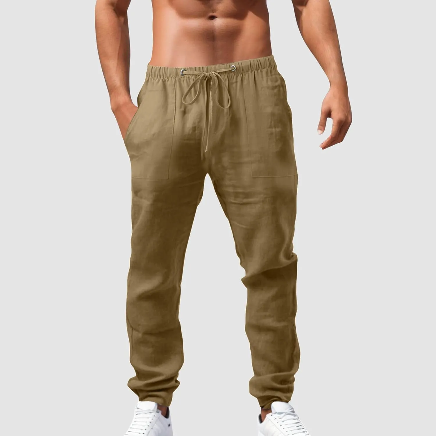 Men's Lightweight Jogging Pant Cargo Chino Work Joggers Baggy Sports Casual Sweatpants Stretch Long Pants
