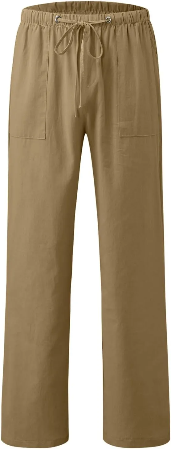 Men's Lightweight Jogging Pant Cargo Chino Work Joggers Baggy Sports Casual Sweatpants Stretch Long Pants
