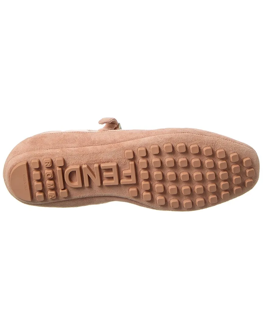 Mesh & Delivery guarantee Ballet Fendi Suede Baguette Flat Only a few left