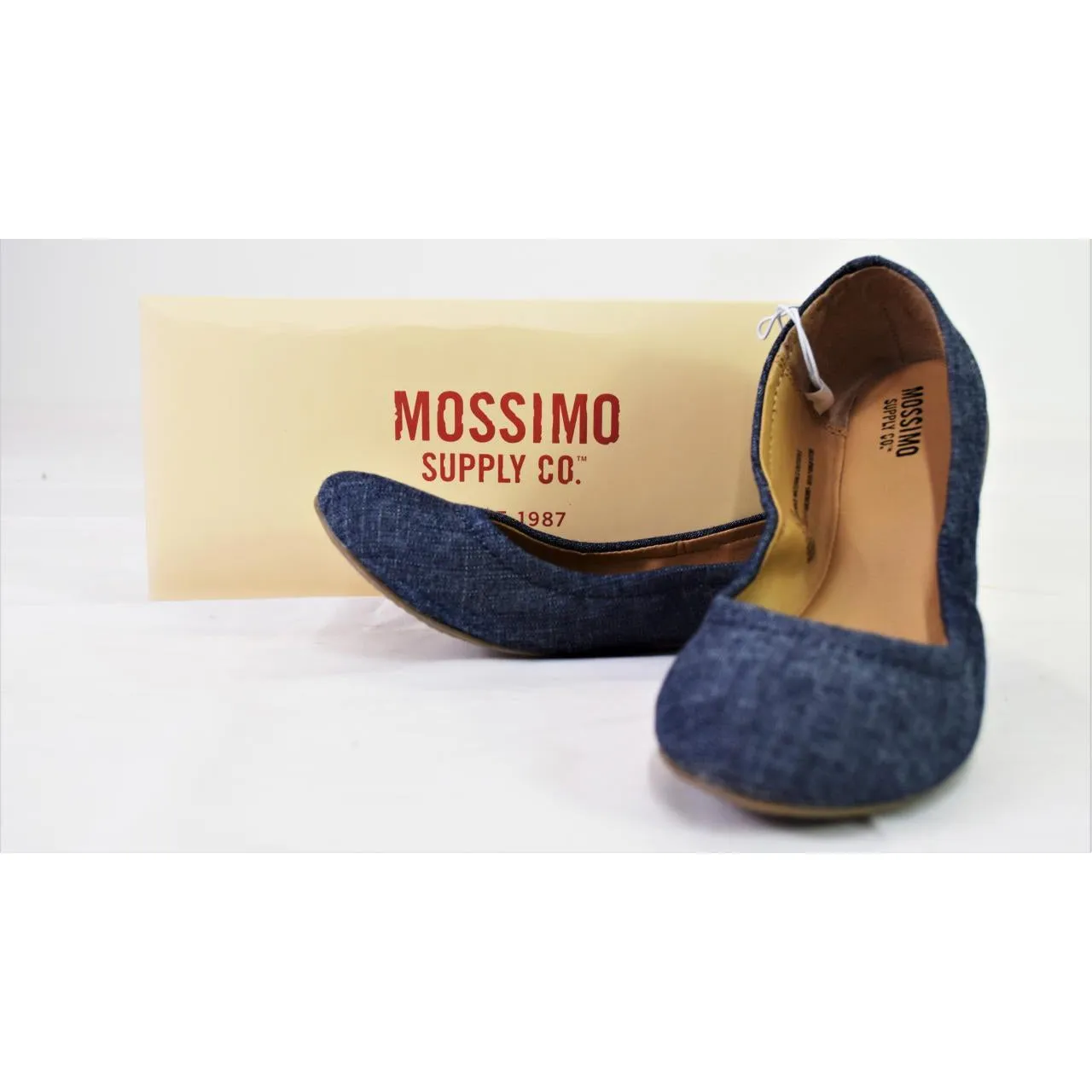 Mossimo Supply Co Women's Ona Scrunch Ballet Flats Navy 5.5