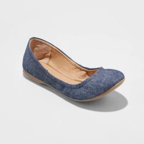 Mossimo Supply Co Women's Ona Scrunch Ballet Flats Navy 5.5