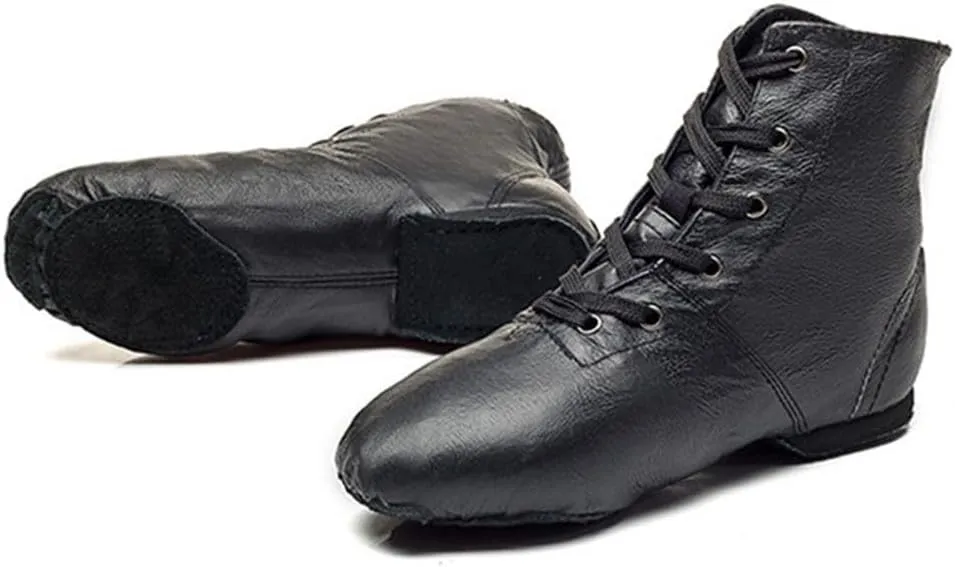 MSMAX Women Jazz Dance Sneakers Lace up Gymnastic Ankle Boots for Men