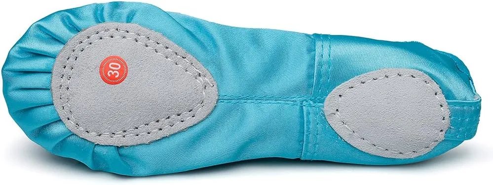 MSMAX Women's Ballet Shoes Satin Split Sole Flats for Dancing Gymnastic Yoga