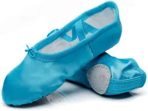 MSMAX Women's Ballet Shoes Satin Split Sole Flats for Dancing Gymnastic Yoga