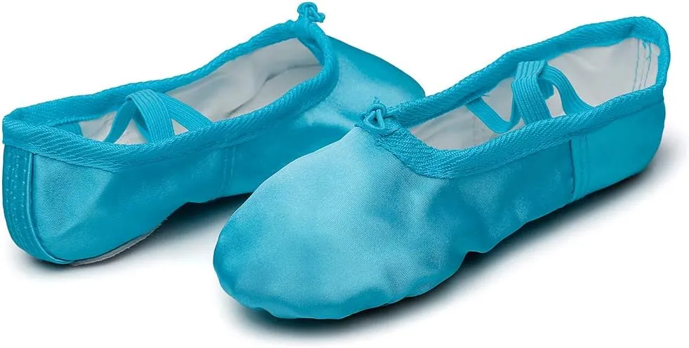 MSMAX Women's Ballet Shoes Satin Split Sole Flats for Dancing Gymnastic Yoga