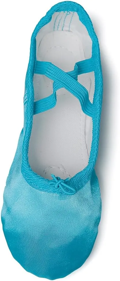 MSMAX Women's Ballet Shoes Satin Split Sole Flats for Dancing Gymnastic Yoga