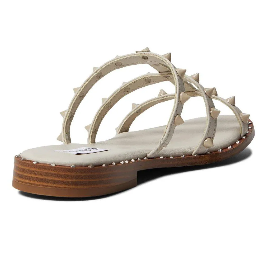 Muni White Studded Slide Sandals