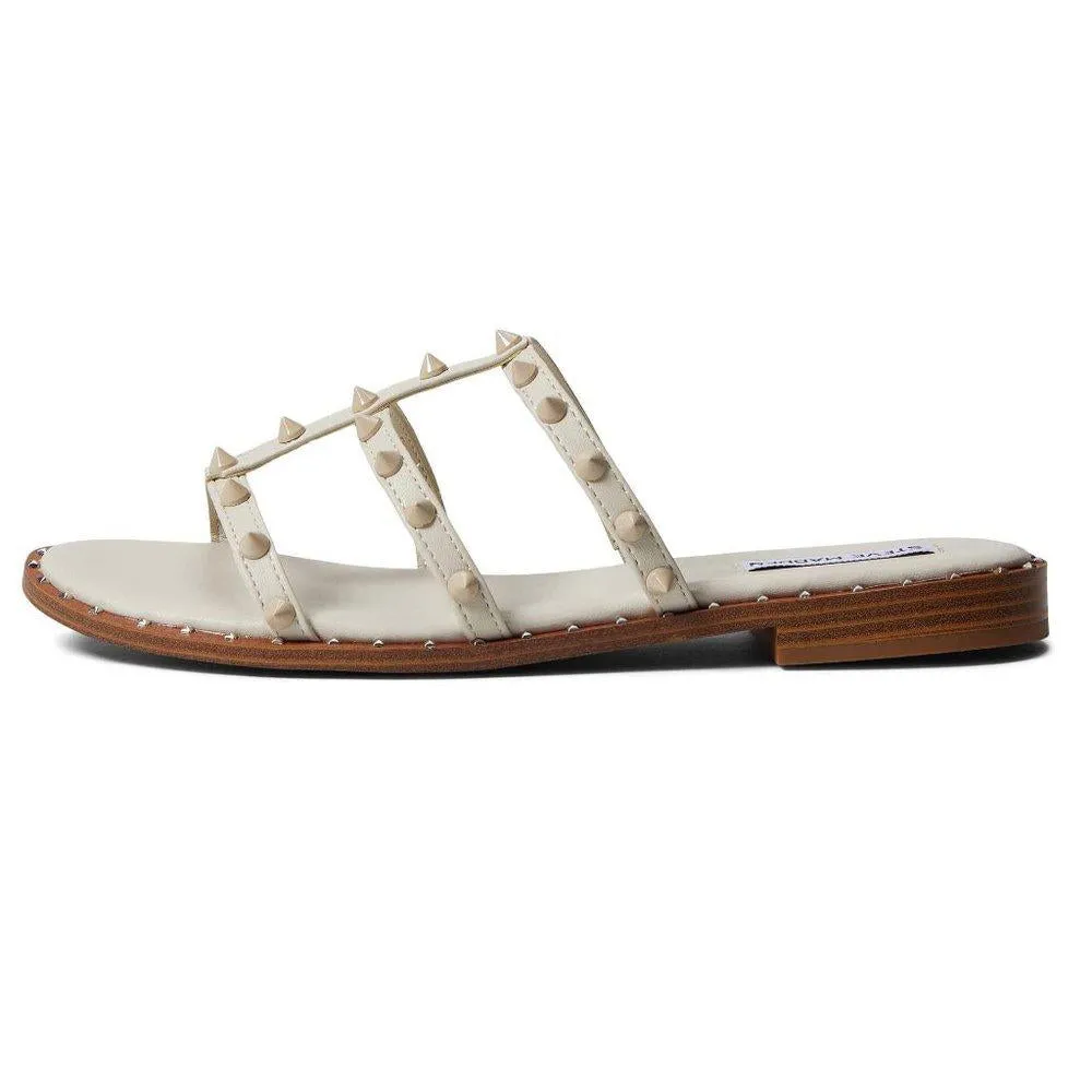 Muni White Studded Slide Sandals