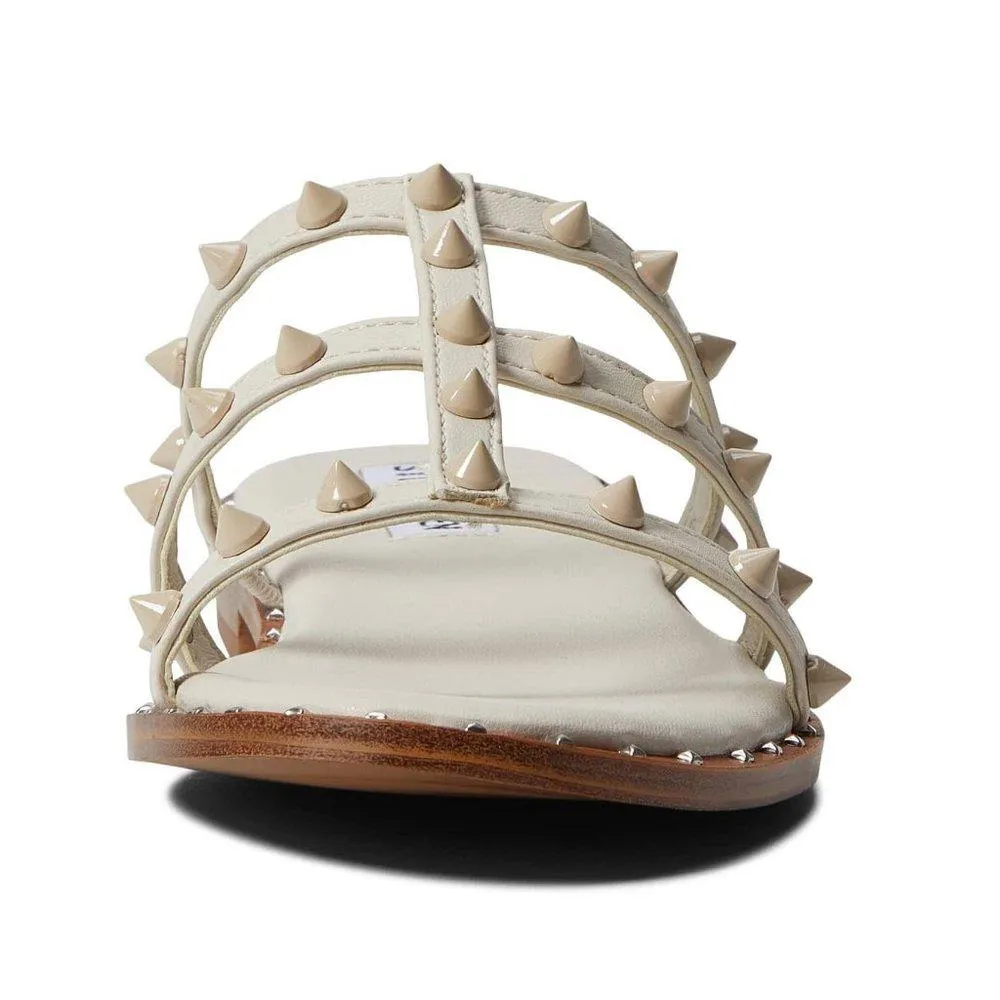 Muni White Studded Slide Sandals