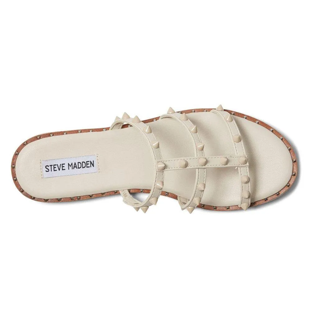 Muni White Studded Slide Sandals