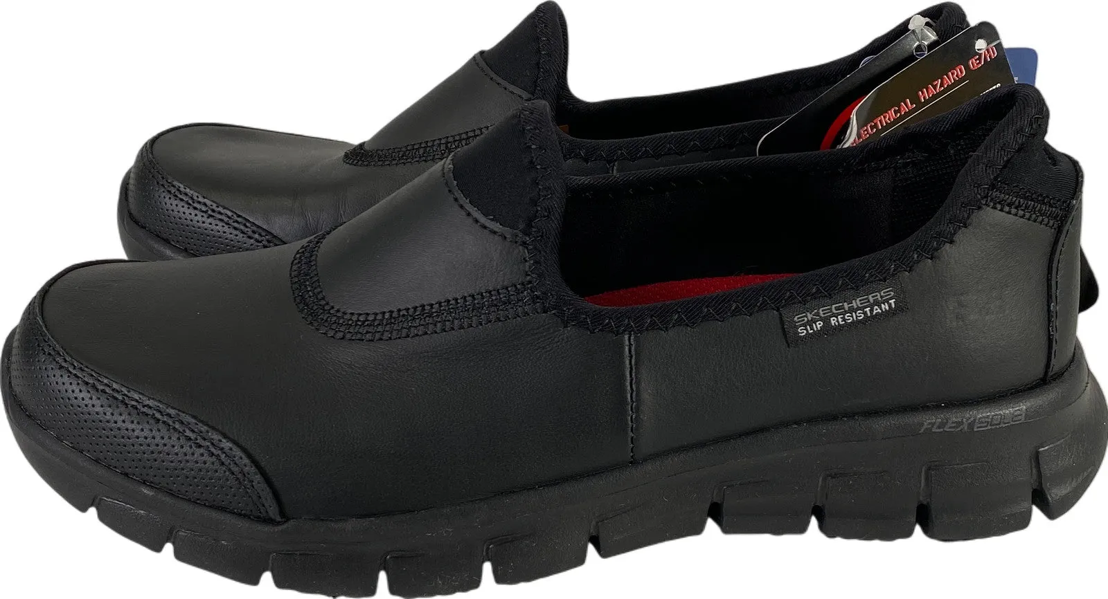 NEW Skechers Work Women’s Black Relaxed Fit Slip Resistant Loafer Shoes - 7