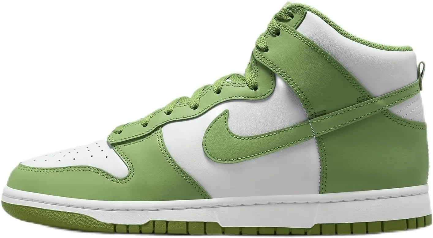 Nike Dunk High Retro Men's Shoes (DV0829-101, White/White/Chlorophyll) Size 14