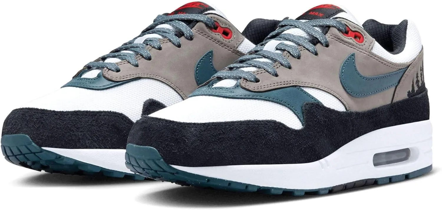 Nike Men's Air Max 1 PRM Escape White/Slate Blue-Black (FJ0698 100) - 6