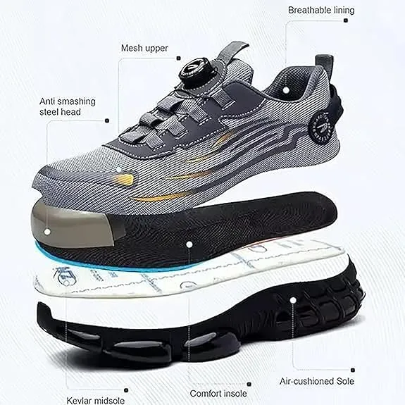 Noozier Safety Shoes, Noozier Safety Shoes Mens Steel Toe, Evontira Elevated Pro Trainers Steel Toe Shoe