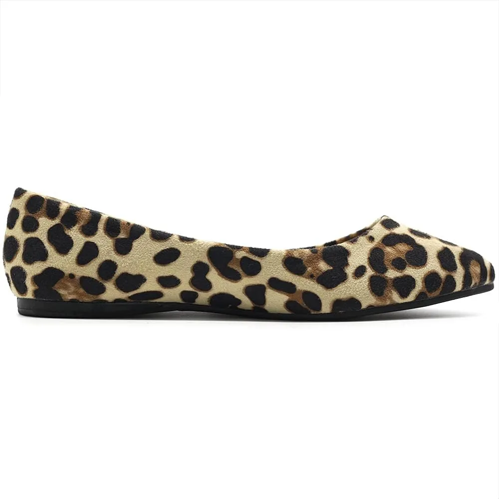 Ollio Women's Ballet Comfort Light Faux Suede Multi Color Shoe Flat