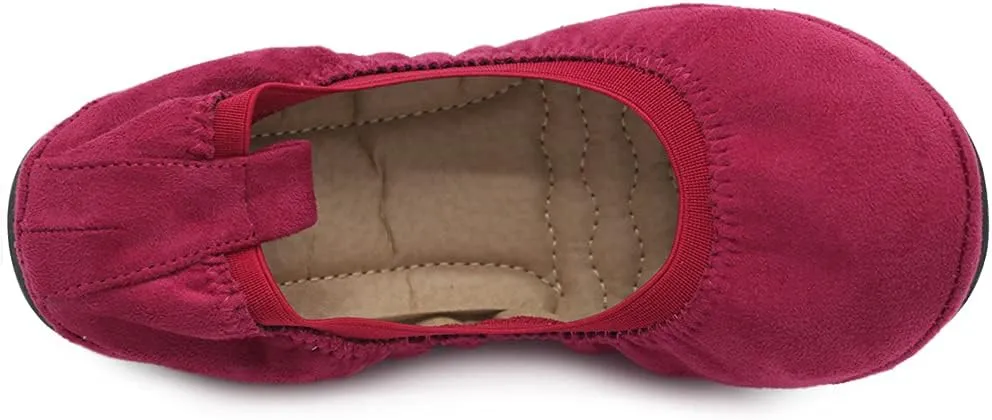 Ollio Women's Shoes Faux Suede Comfort Ballet Flat