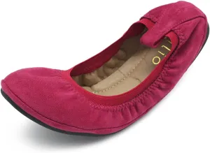 Ollio Women's Shoes Faux Suede Comfort Ballet Flat