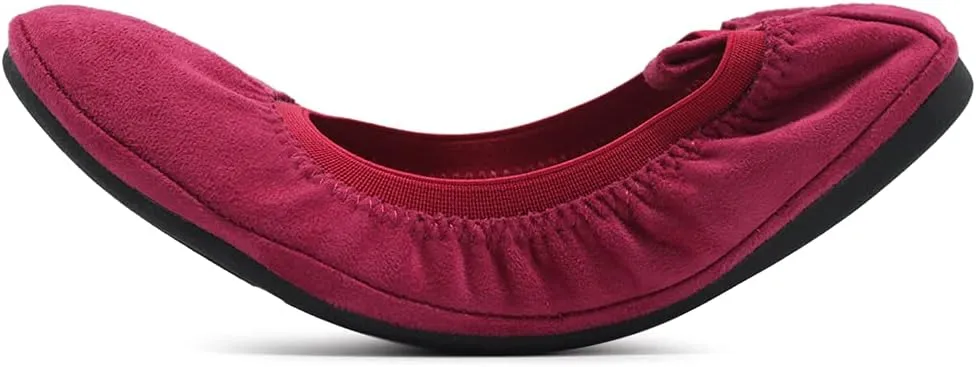 Ollio Women's Shoes Faux Suede Comfort Ballet Flat