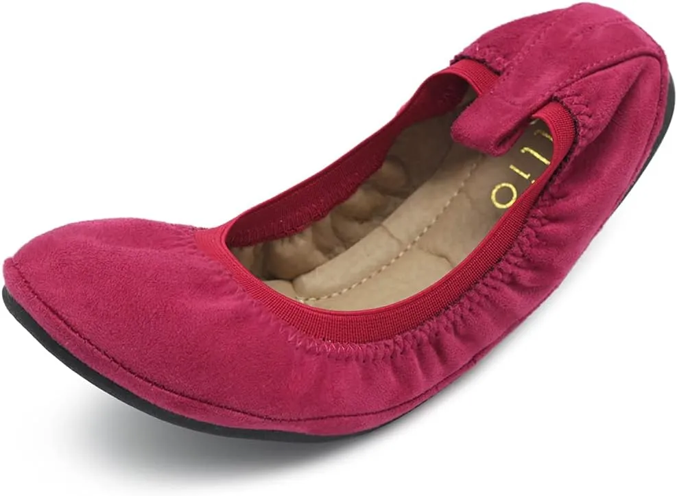 Ollio Women's Shoes Faux Suede Comfort Ballet Flat