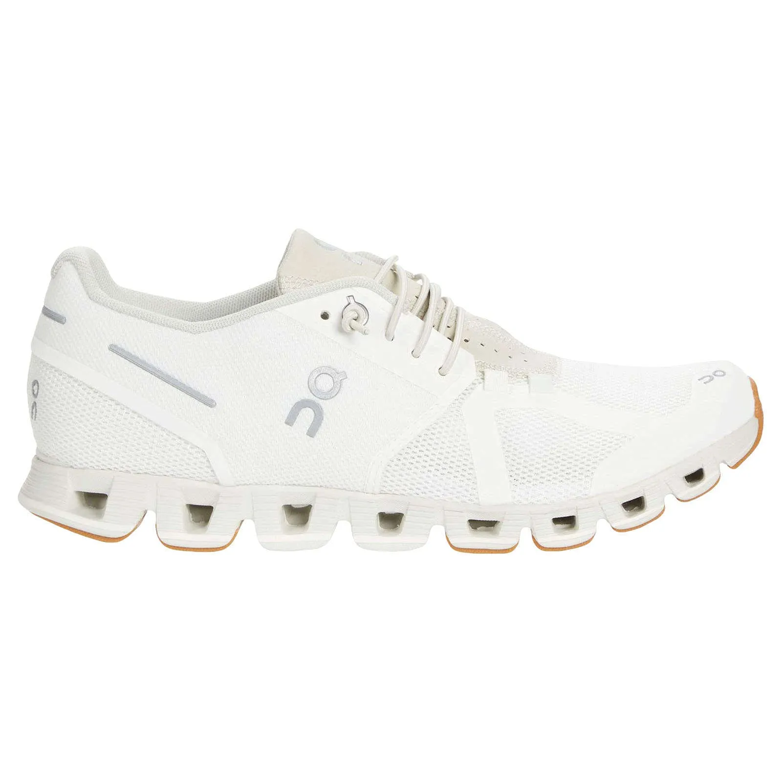 On Women's Cloud Sneakers, White/Sand, 5 Medium US