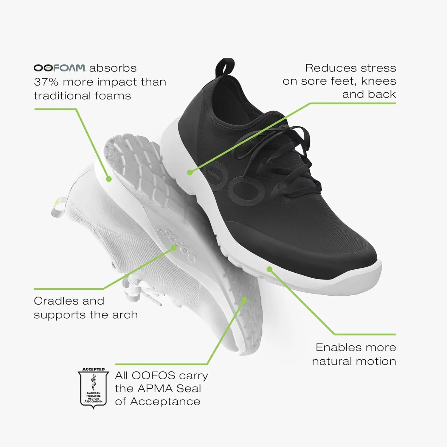 OOFOS Men's Oomg Sport Long Sleeve Shoe Sneaker