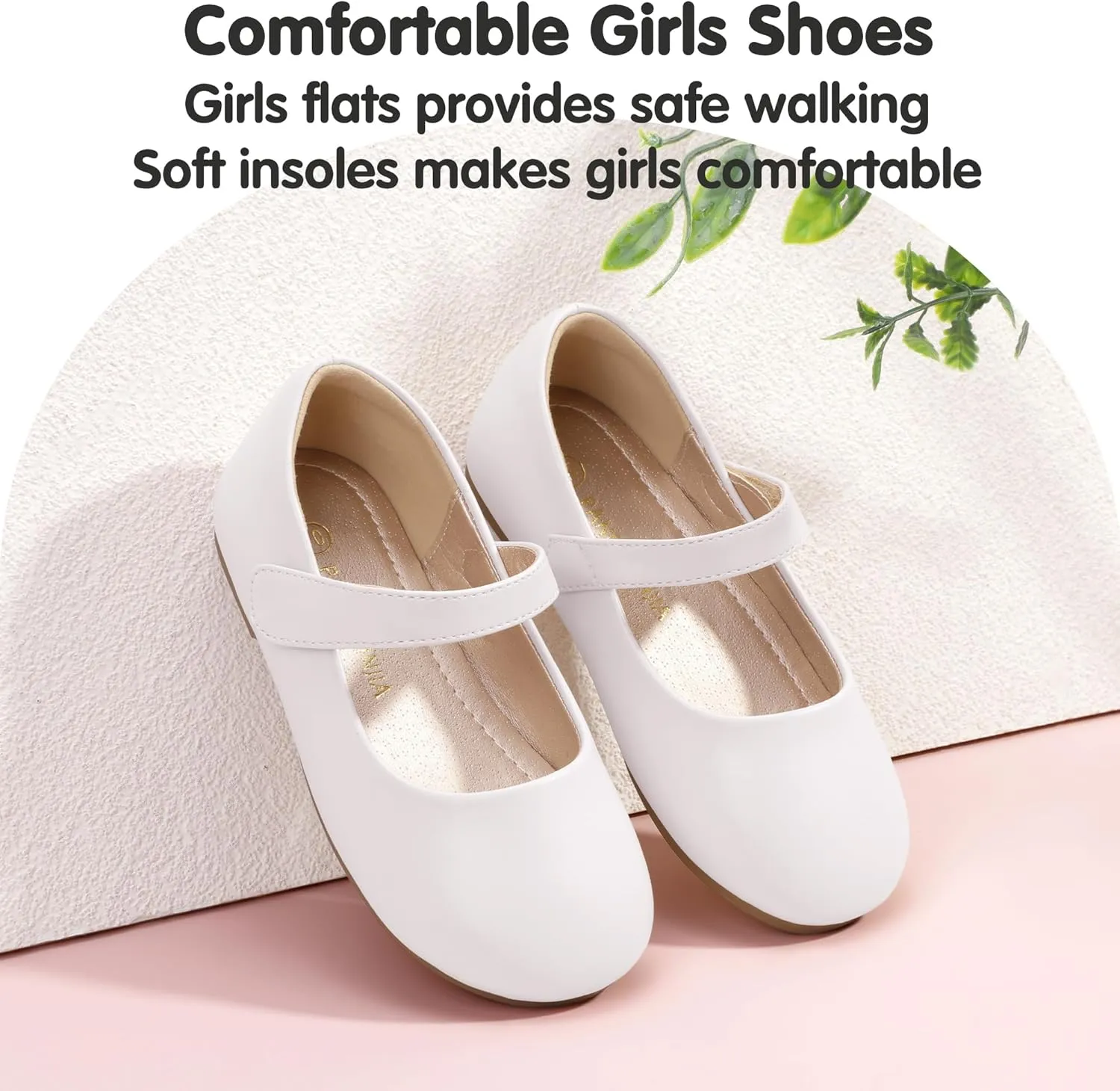 PANDANINJIA Girls Dress Shoes Toddler Flower Girl Kids Mary Jane Shoes Ballet Flats School Wedding Party Church Girls Shoes