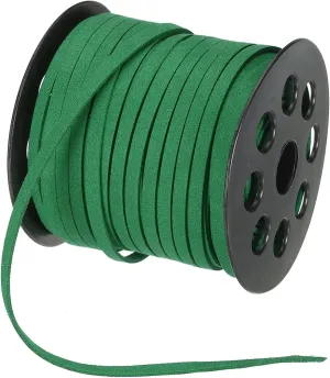PATIKIL Flat Suede Leather Lace, 5mm x 50 Yard Faux Suede Leather Cord DIY Supplies for Necklace Bracelet Beading Jewelry Making Tassels Art Crafts, Dark Green