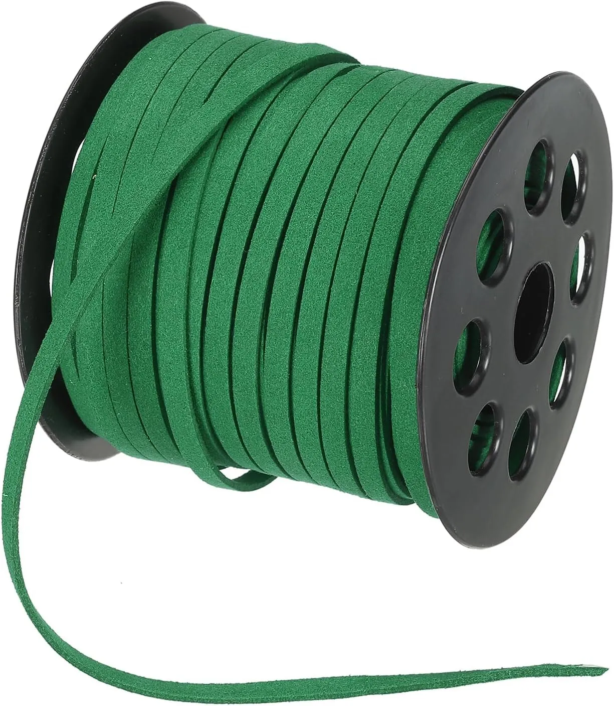 PATIKIL Flat Suede Leather Lace, 5mm x 50 Yard Faux Suede Leather Cord DIY Supplies for Necklace Bracelet Beading Jewelry Making Tassels Art Crafts, Dark Green