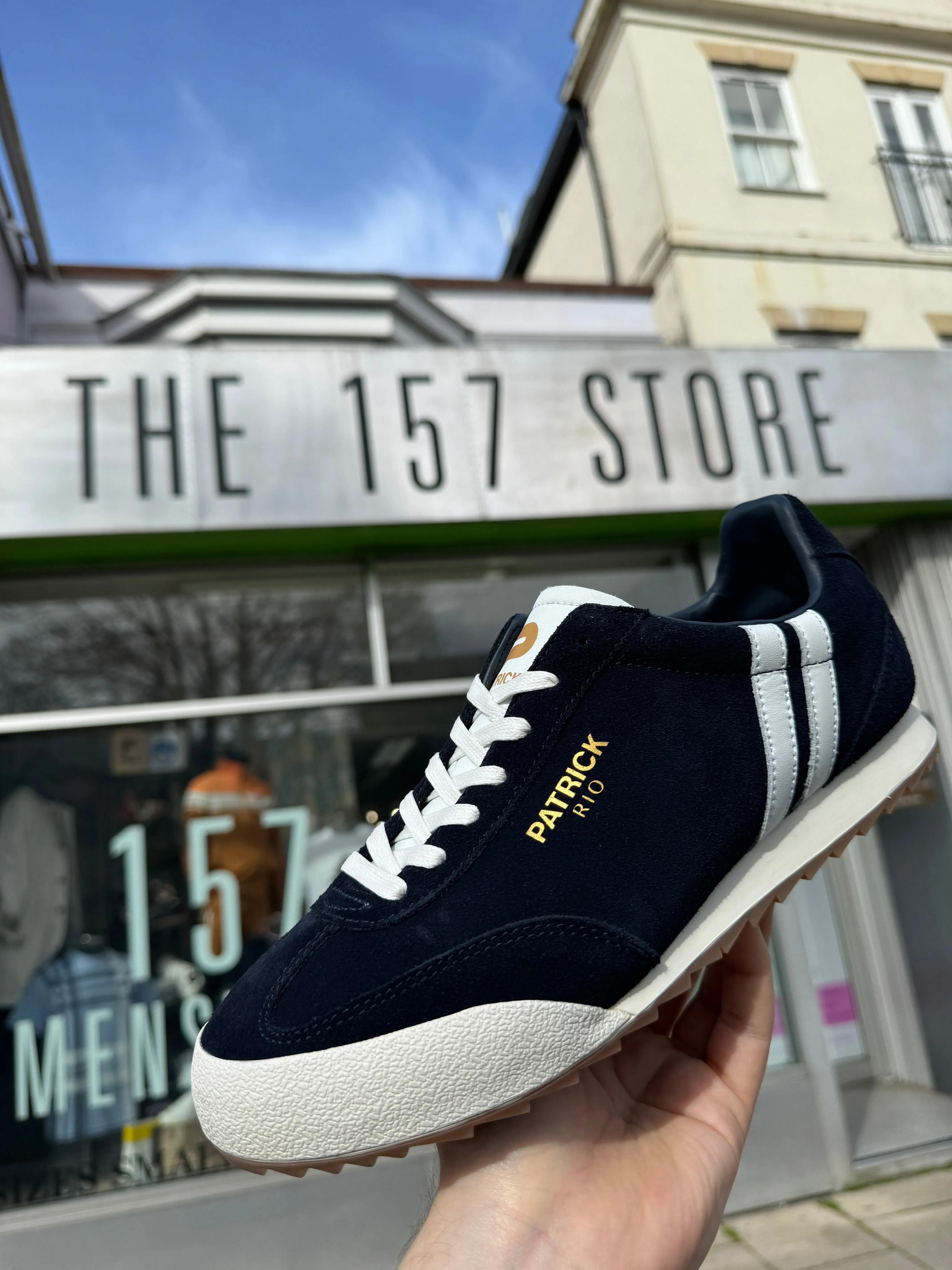 Patrick Rio Suede Trainers - Navy White