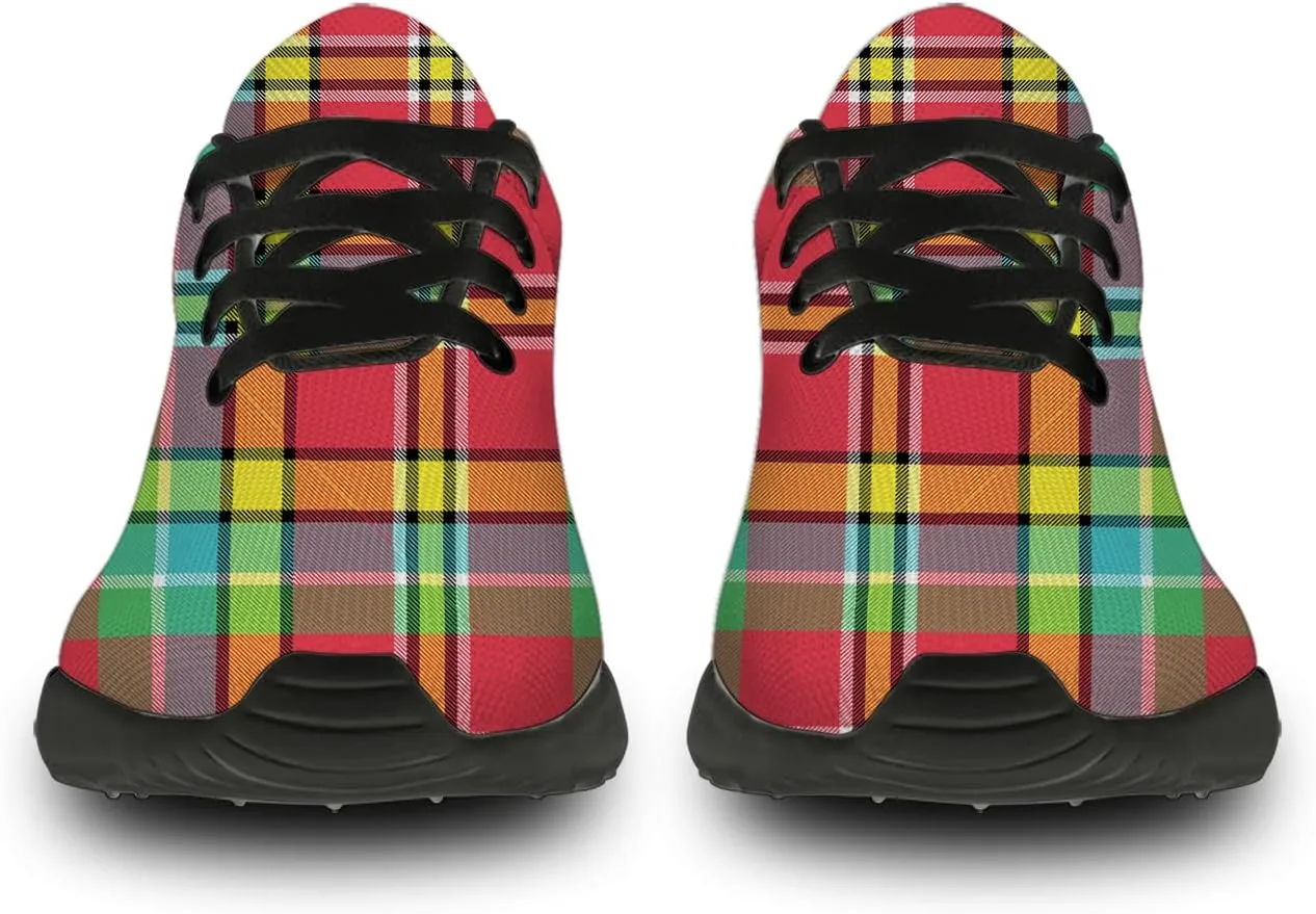 Plaid Shoes for Women Men Running Shoes Womens Mens Lightweight Walking Tennis Sneakers Jogging Shoes Gifts