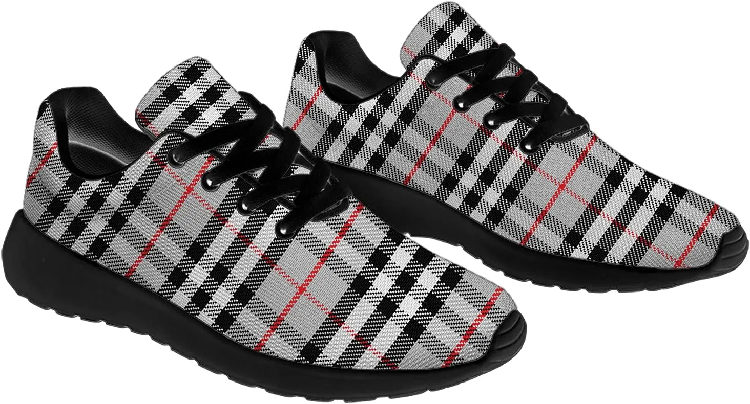 Plaid Shoes for Women Men Running Shoes Womens Mens Lightweight Walking Tennis Sneakers Jogging Shoes Gifts