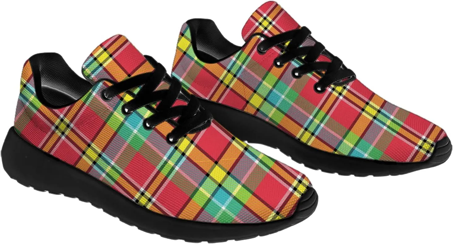 Plaid Shoes for Women Men Running Shoes Womens Mens Lightweight Walking Tennis Sneakers Jogging Shoes Gifts
