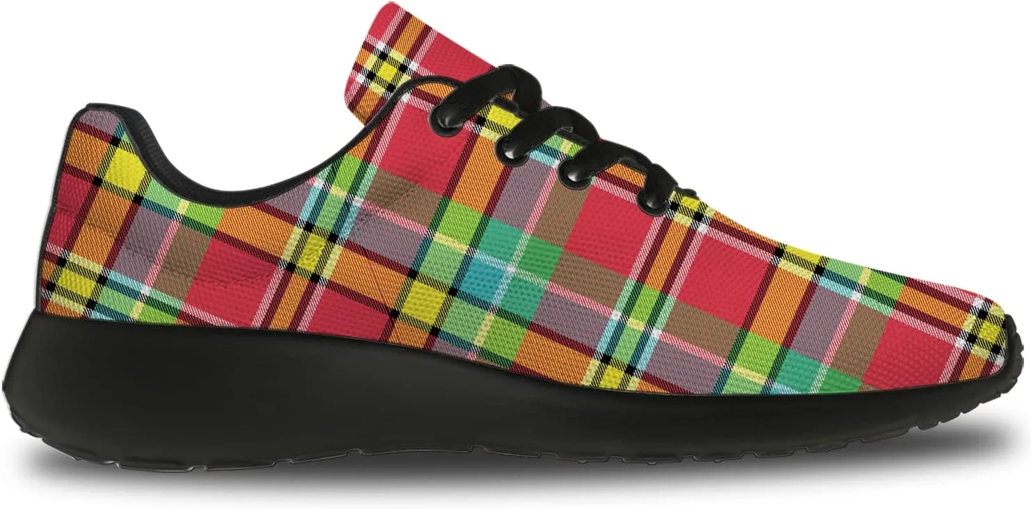 Plaid Shoes for Women Men Running Shoes Womens Mens Lightweight Walking Tennis Sneakers Jogging Shoes Gifts