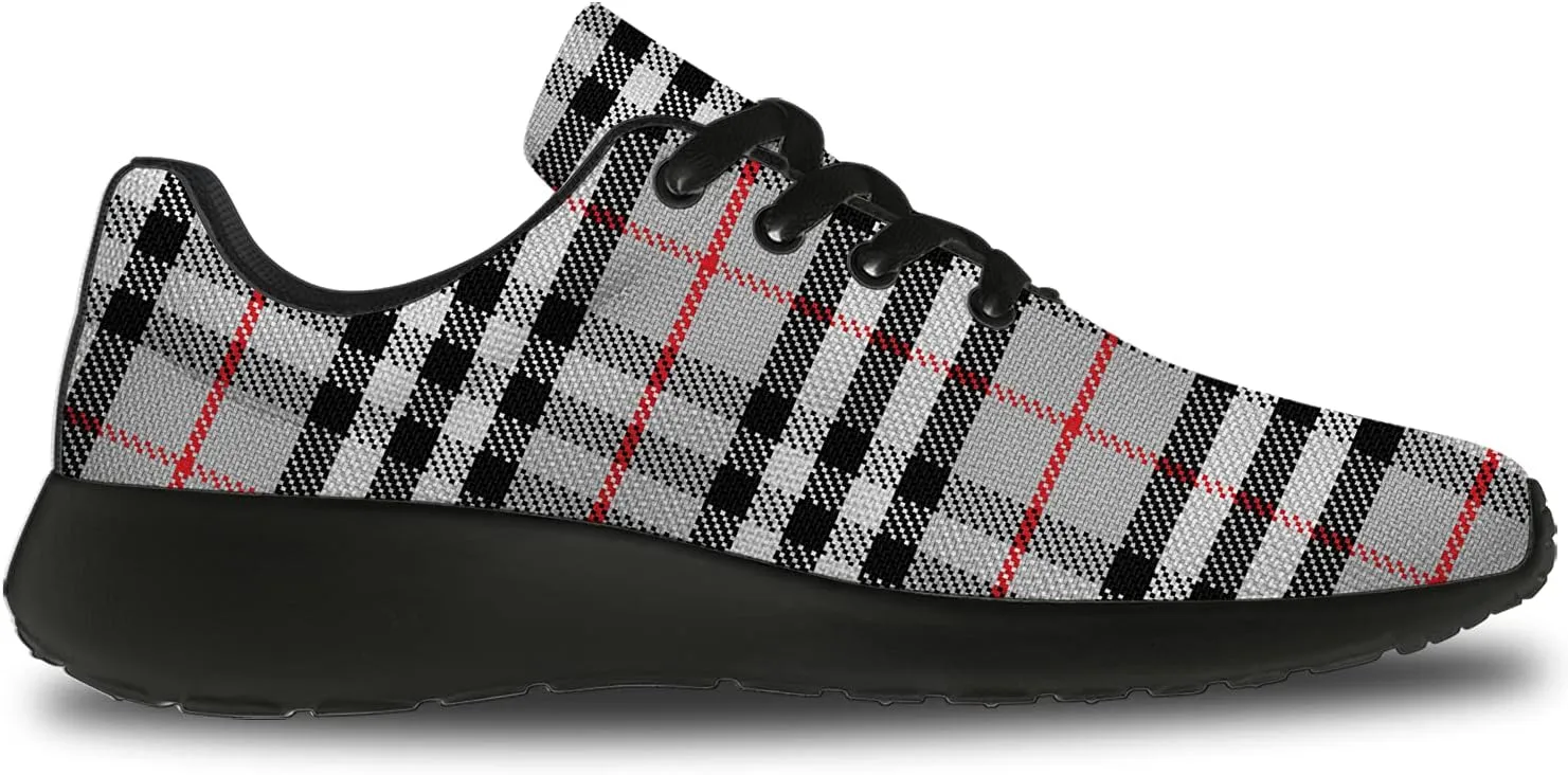 Plaid Shoes for Women Men Running Shoes Womens Mens Lightweight Walking Tennis Sneakers Jogging Shoes Gifts