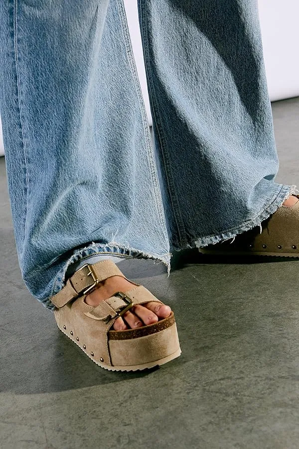 Platform Double Buckle Sandals
