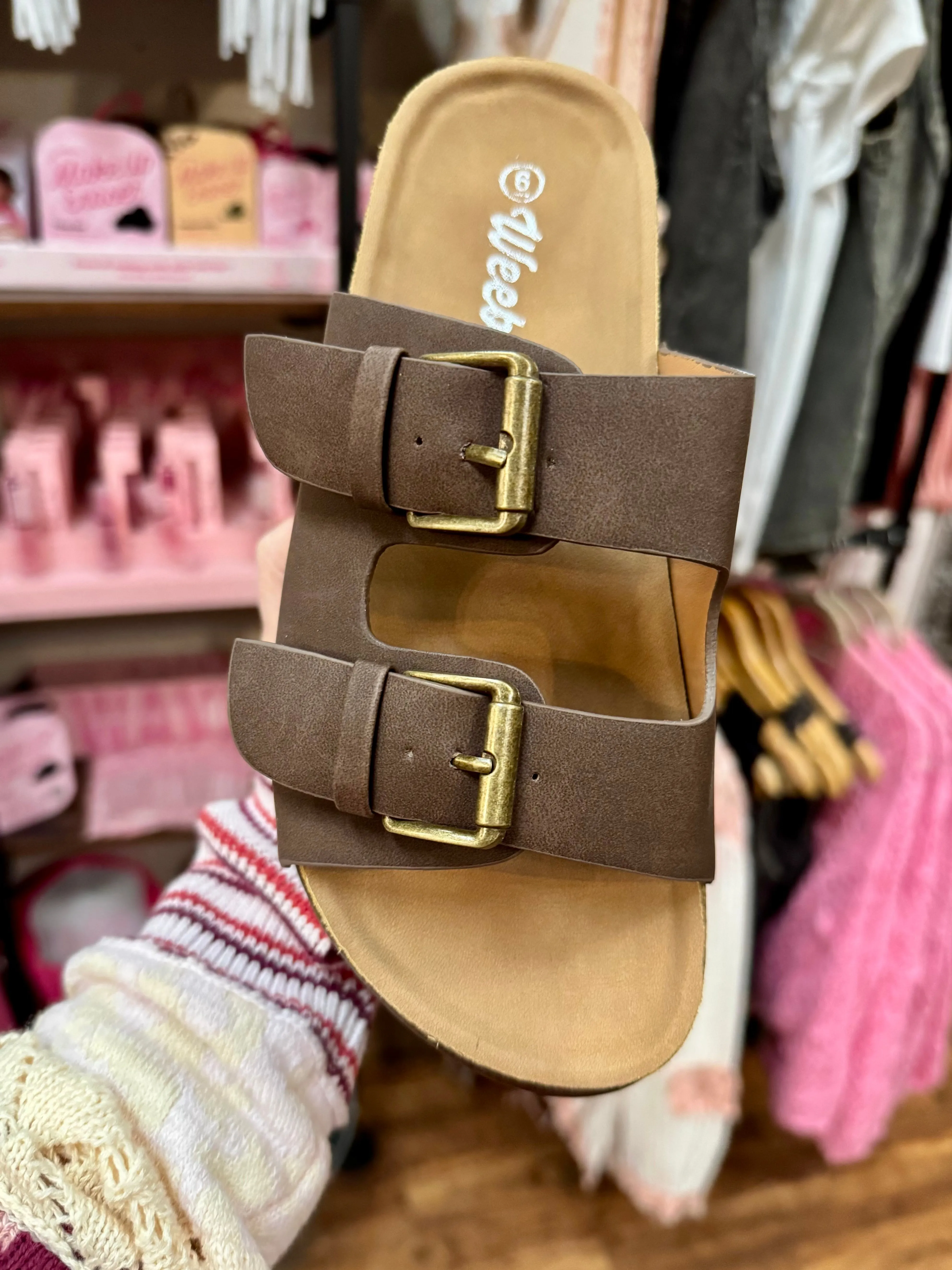 Platform Double Buckle Sandals